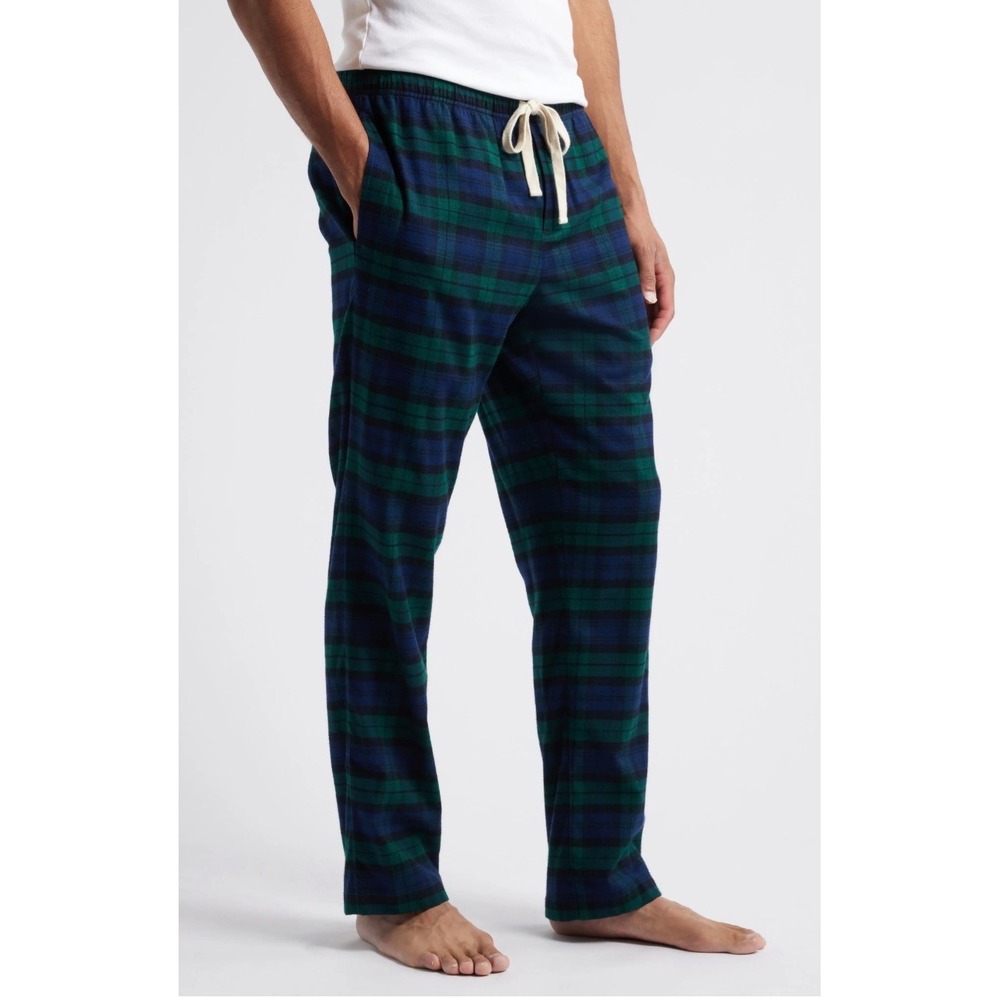NWT Vineyard Vines Mens Flannel Pajama Pants Black Watch Plaid Stretch M